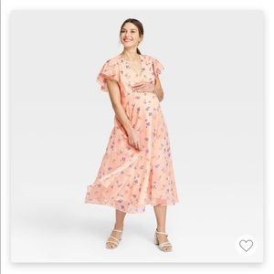 The Nines by Hatch Floral Chiffon Maternity Dress